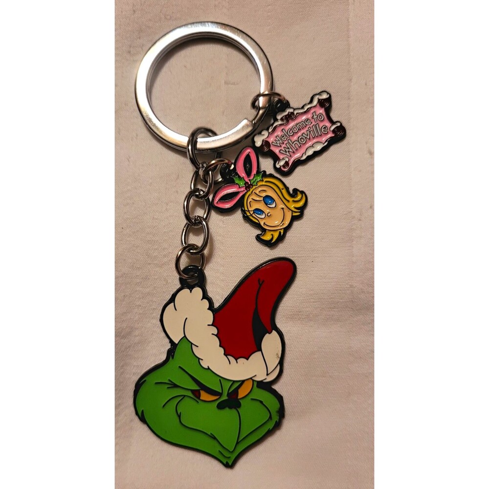How the Grinch Stole Christmas Metal Keychain Whoville Charm
